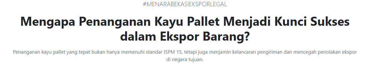 Mengapa Penanganan Kayu Pallet Menjadi Kunci Sukses dalam Ekspor Barang?